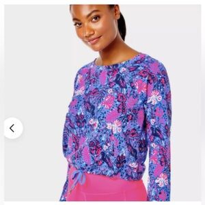 Lilly Pulitzer Blue and Pink Floral Top Small‎ NWT